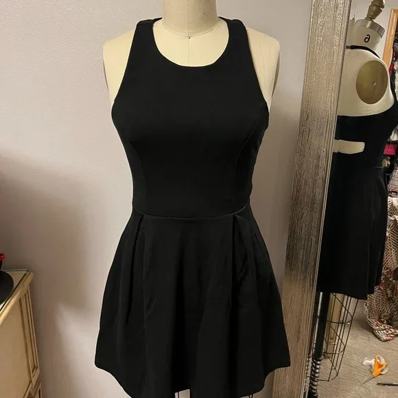 mini skater dress black Winter Abundance Embroidered Cotton Mini Skater Dress – Disturbia